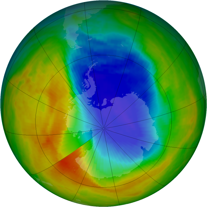 Antarctic ozone map for 02 November 1989